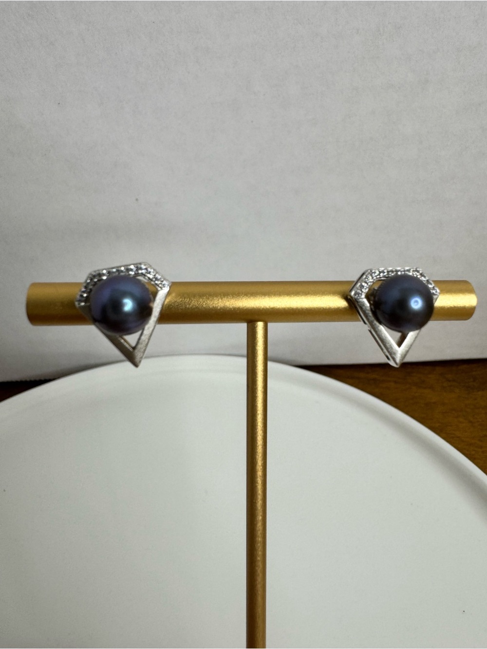 Blueberry Colored Freshwater Pearl Studs